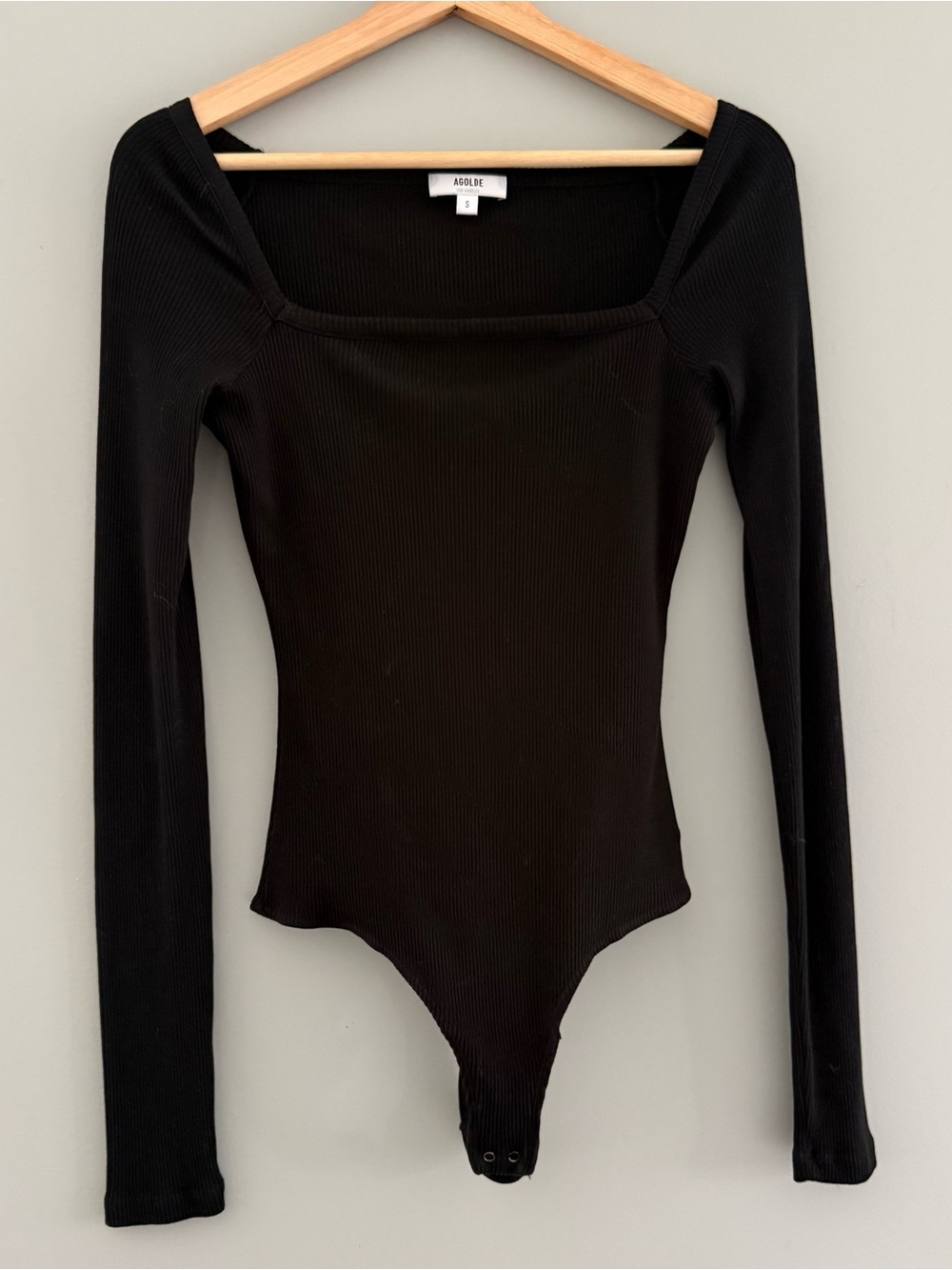AGOLDE Ribbed Square Neck Bodysuit - S